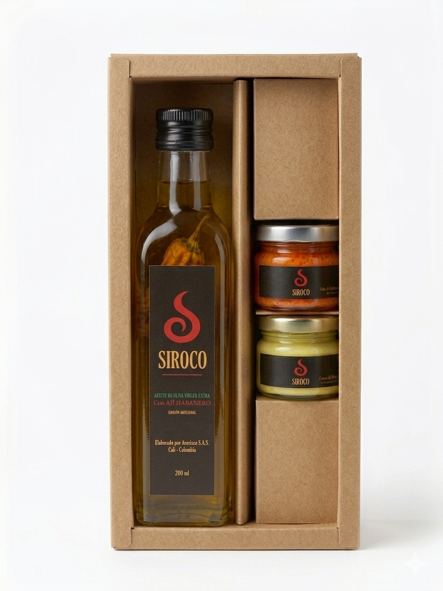 Caja regalo SIROCO con aceite y concentrados gourmet